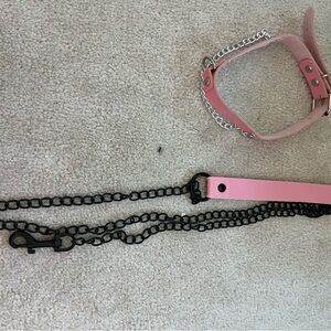 Pink and Black Chain Belt with Buckle